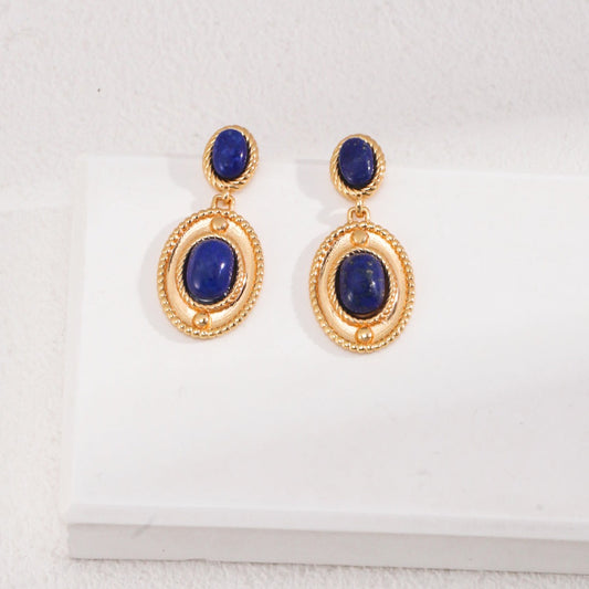 Seymours & Co. Azure Lapis Lazuli Vintage Drop Earrings